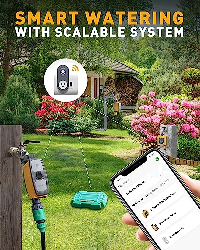 RAINPOINT WiFi Water Timer, Smart Sprinkler Timer Hose Timer WiFi Irrigation Controller, Wireless Watering System Valve, APP & Voice Control, Weather-Based Automatic Rain Delay, Brass Inlet