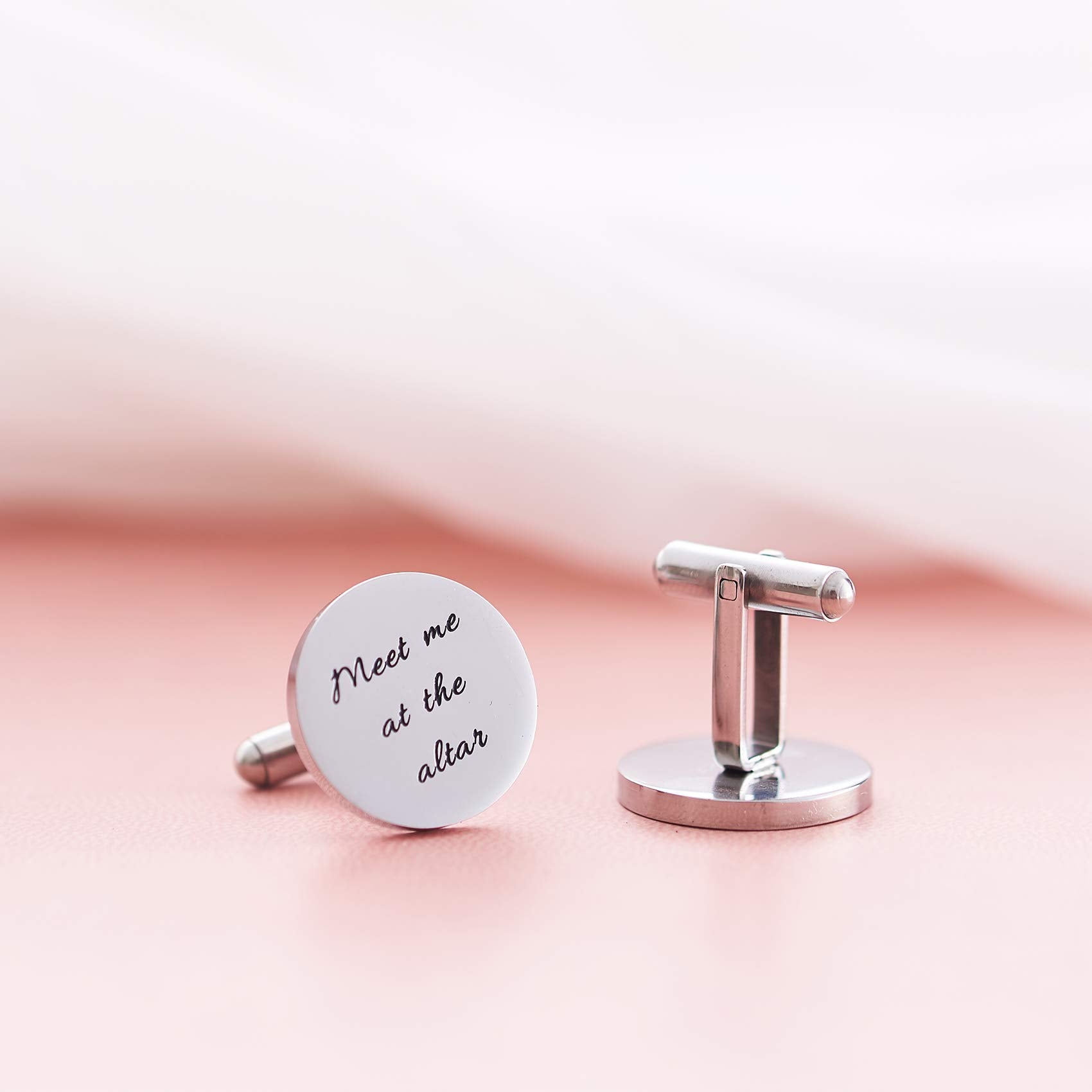 Melix Home Stainless Steel Cufflinks for Men Groom Meet Me at The Altar Wedding Gifts Cuff Links (Our Forever and Always Stars Today)