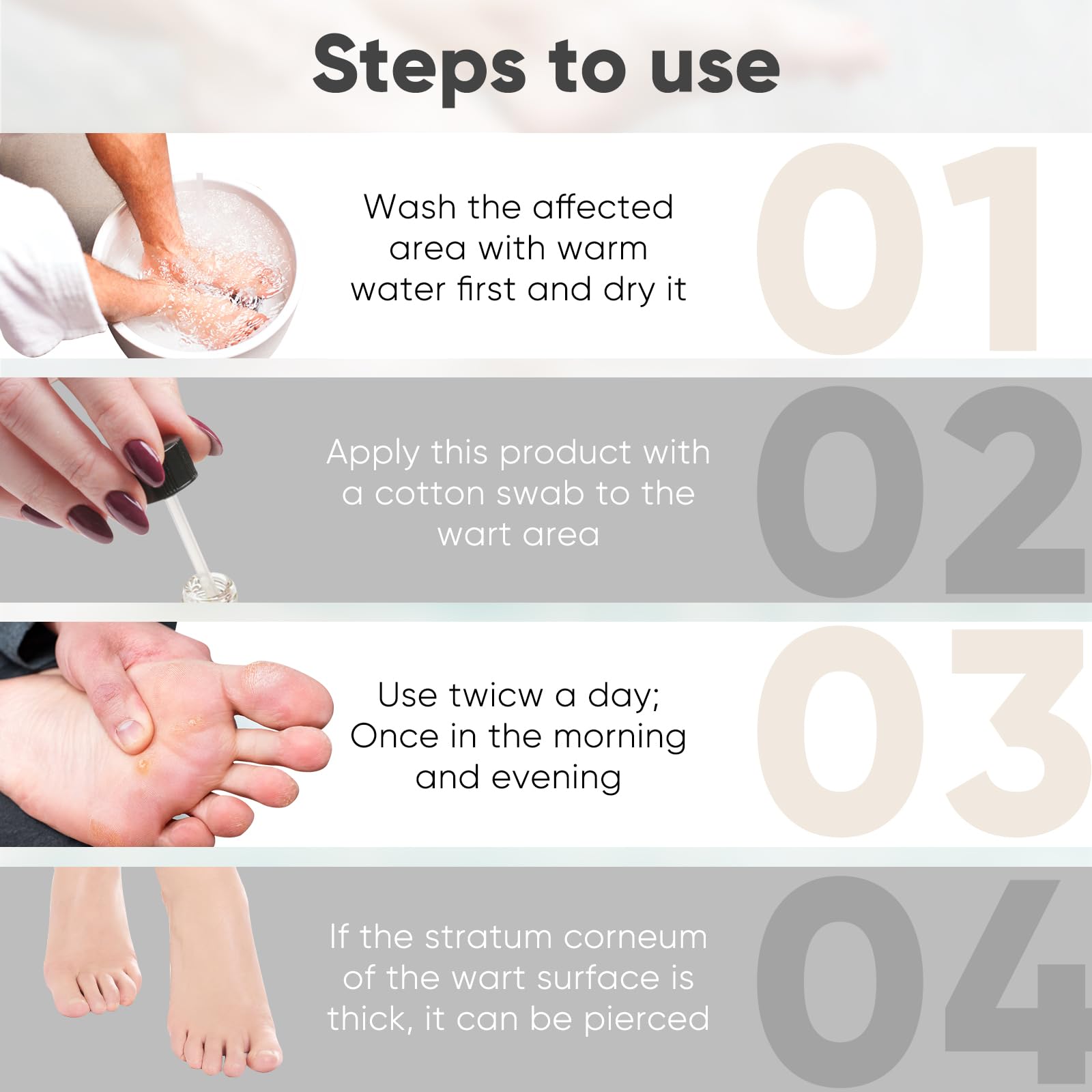 WABRINY Wart & Corn Remover Liquid, Smoothes Skin Gentle Fast Acting Gel Wart Removal for Plantar Wart Flat Warts and Corns-G3