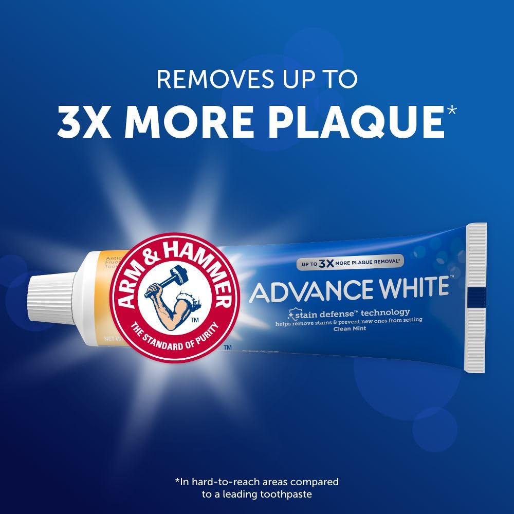 ARM & HAMMER Advance White Toothpaste, Clean Mint, Extreme Whitening 4.3 oz ( Pack of 6)