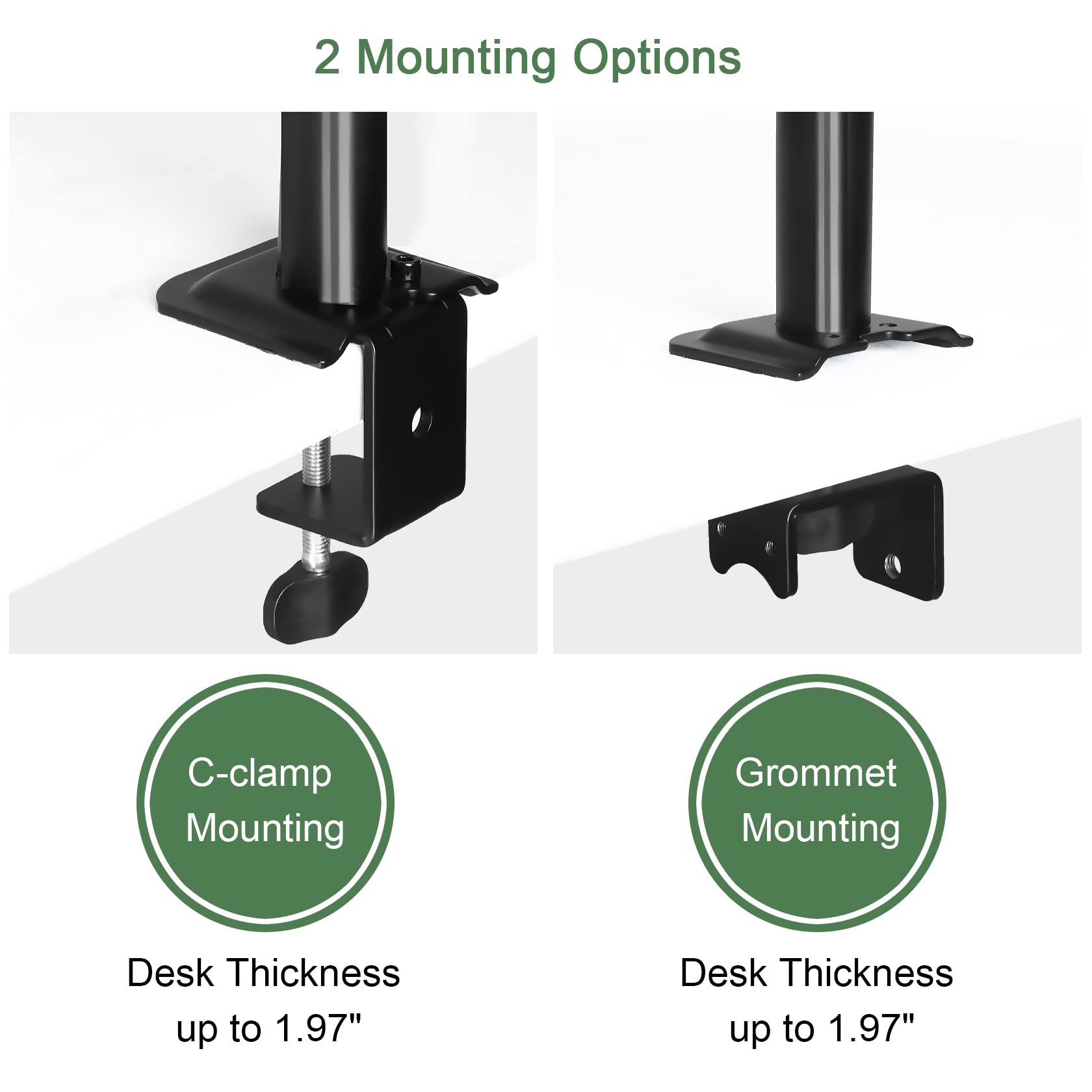 UPGRAVITY Monitor and Laptop Mount, Monitor Arm with Vented Tray for 13" to 27" LCD Computer Screens and Notebook up to 17 inch, Fully Adjustable Laptop Mount Stand Holds up to 17.6lbs