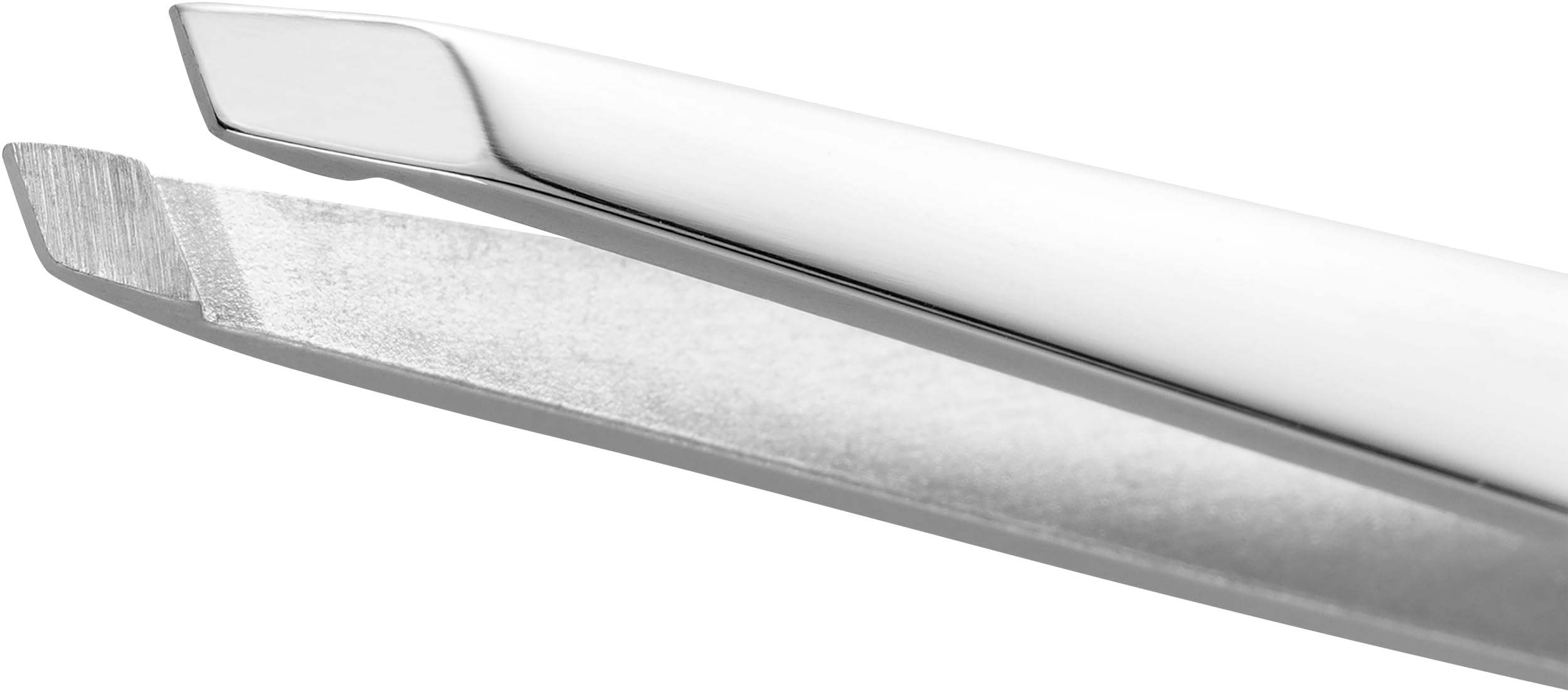 ZWILLING Slant Tweezer (plucking eyebrows, removing splinters, hand-finished, roughened tips), Polished, Silver, 3.5 inch