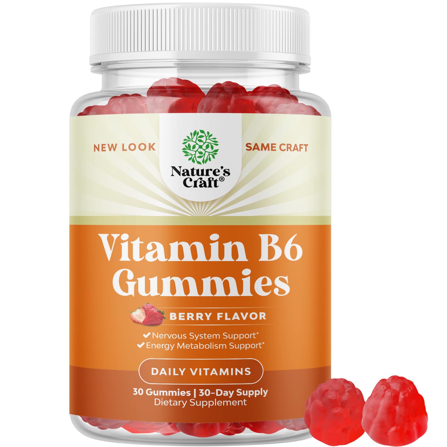 Potent Vitamin B6 Gummies for Adults - Vitamin B6 50mg Per Serving Gummy Vitamins for Women and Men for Immune Nerve and Mood Support - Vegan Kosher B6 Vitamins Gummies for Women and Men - 30 count