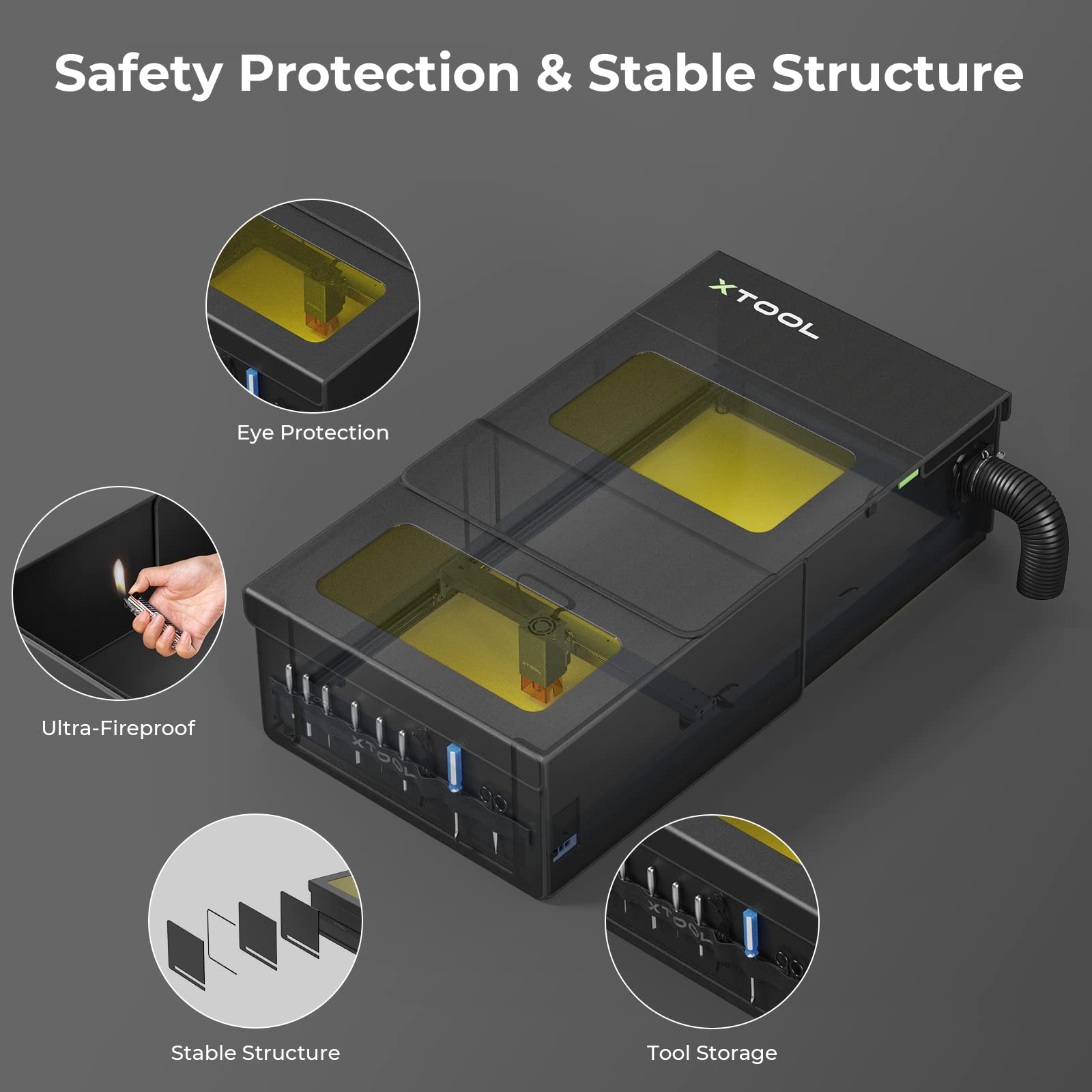 xTool Enclosure Max, Portable & Foldable Cover for Laser Engraver, Fireproof, Safety & Health Protective for xTool D1/D1 Pro and Other Open Laser Cutter, 46.45''x''24 x12.2''