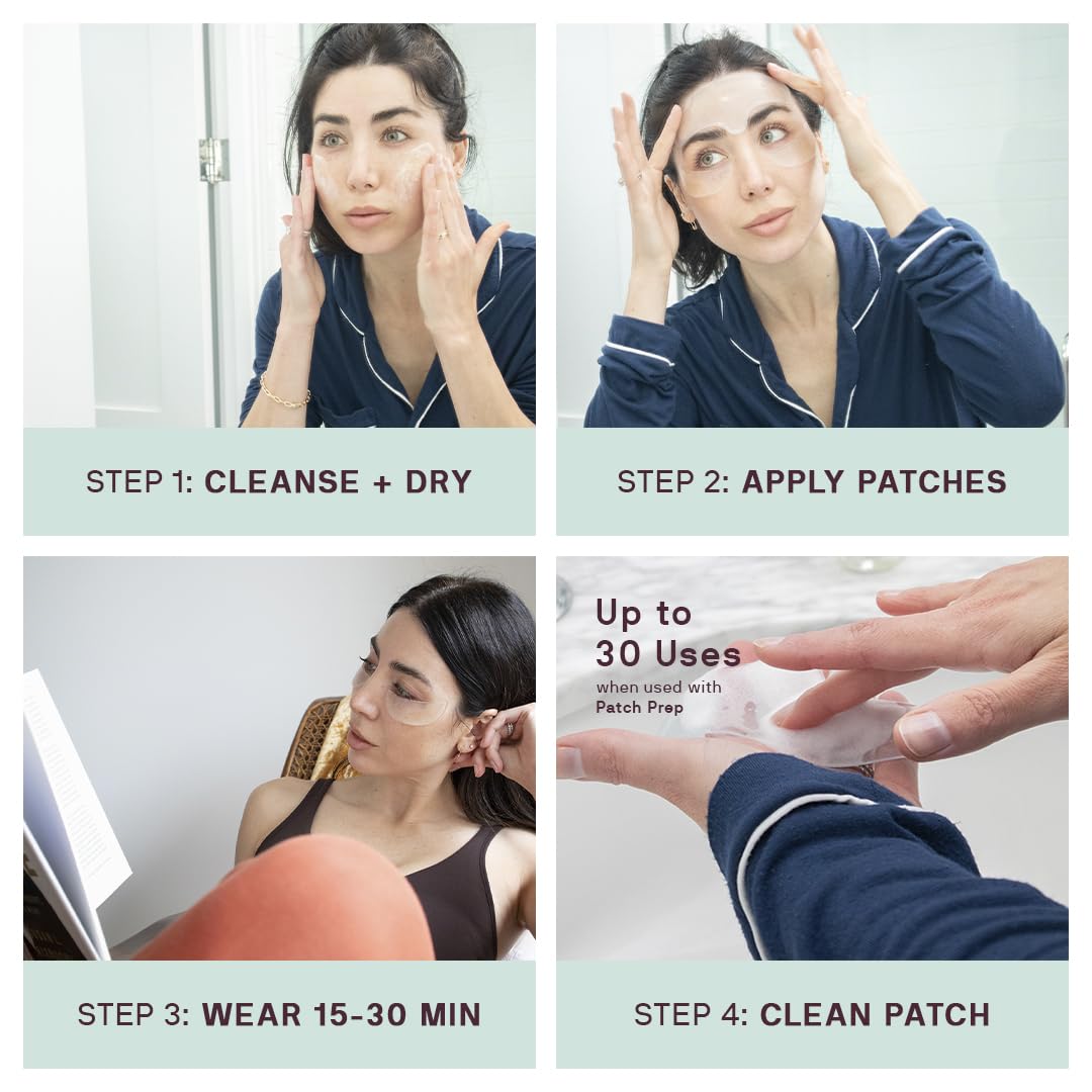 Dermaclara Silicone Face Patches for Wrinkles & Fine Lines - Anti-Wrinkle, Facial Silicone Forehead and Under Eye Patches - Pregnancy Safe Skincare - Silicone Face Patches Reusable up to 30 Times