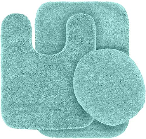 3 pc Solid Orange Bathroom Rug Set Bath Mats Bath Set Super Soft Anti Slip Soft Mats New