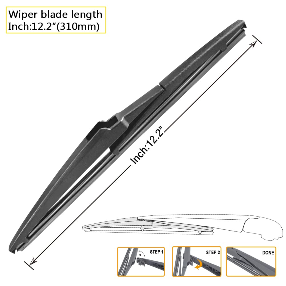 AUTOBOO 26"+16" Windshield Wipers with 12" Rear Wiper Blade Replacement for Toyota RAV4 2019 2020 2021 2022,Mazda 5 2015 2014 2013 2012 2011 2010-2006 -Original Factory Quality (Pack of 3)