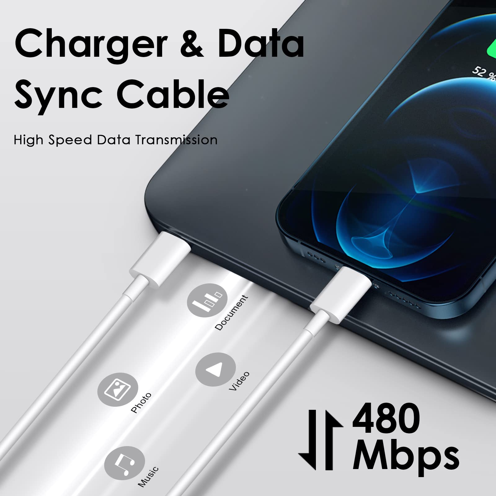 Phone 14 13 12 Fast Charger [MFi Certified] 10FT Type C Charger 2 Pack 20W USB C Charger Block with Fast Charging Cable for Phone 14/14 Pro/13/13Pro Max/12/12 Pro Max/11/XS/XR/X/8Plus