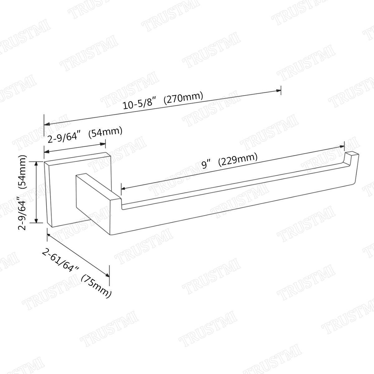 TRUSTMI Bathroom Towel Ring, Lavatory Wall Mounted Hand Towel Rail Bath Robes Holder, Rustproof SUS304 Stainless Steel, Matte Black