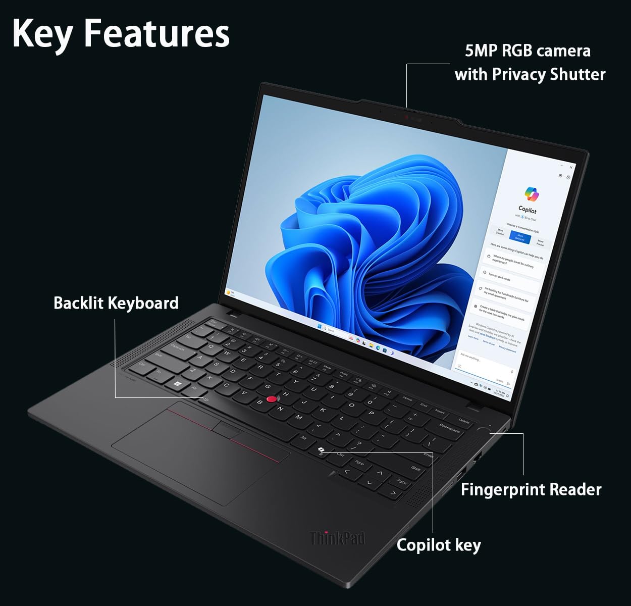 Lenovo ThinkPad T14 Gen 6 Business Laptop (14" FHD+, Intel 12-Core Ultra 5 225U (> Ultra 7 155U), 32GB DDR5 RAM, 1TB SSD), Backlit, Fingerprint, 5MP Webcam, Thunderbolt 4, Win 11 Pro, 2025 AI PC