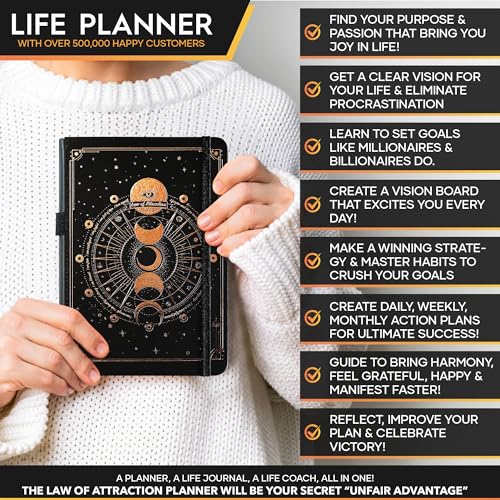 Life Planner - Undated Deluxe Weekly, Monthly Planner, a 12 Month Journey to Increase Productivity, Happiness & Enhance Organization | Life Organizer, Gratitude Journal, Agenda Planner, To Do List, Gift Box & Stickers - Start Anytime