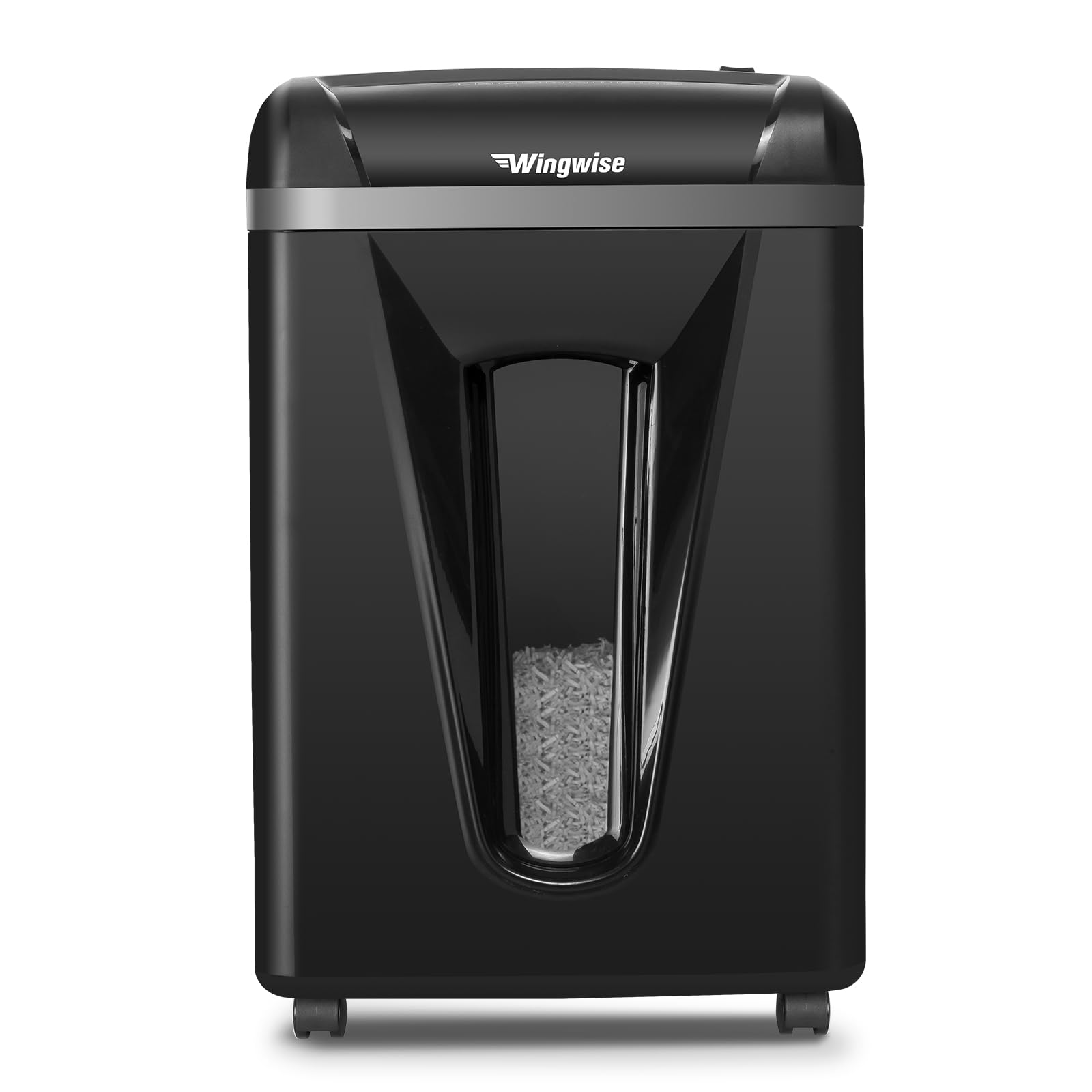 Wingwise Paper Shredder for Home Office, P-5 High-Security Level, 9-Sheet Micro-Cut Heavy Duty Shredder with 5.8-Gallon Large Basket, Shreds CDs & Credit Card & Staples, Black