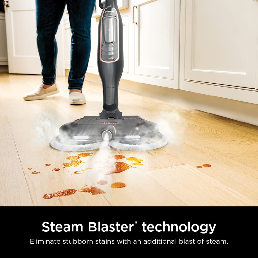Shark S7201 Steam & Scrub with Steam Blaster Technology All-in-One Hard Floor Steam Mop with 3 Steam Modes & LED Headlights, Black