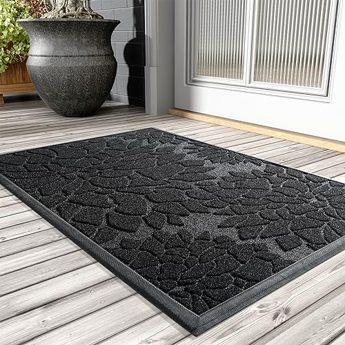 AMOAMI-Door Mat -Heavy Duty Absorbent Welcome Matt for Front Door-Non-Slip Rubber Front Door Mat-Doormat for Home Entrance Entryway Outside Entry Back Door