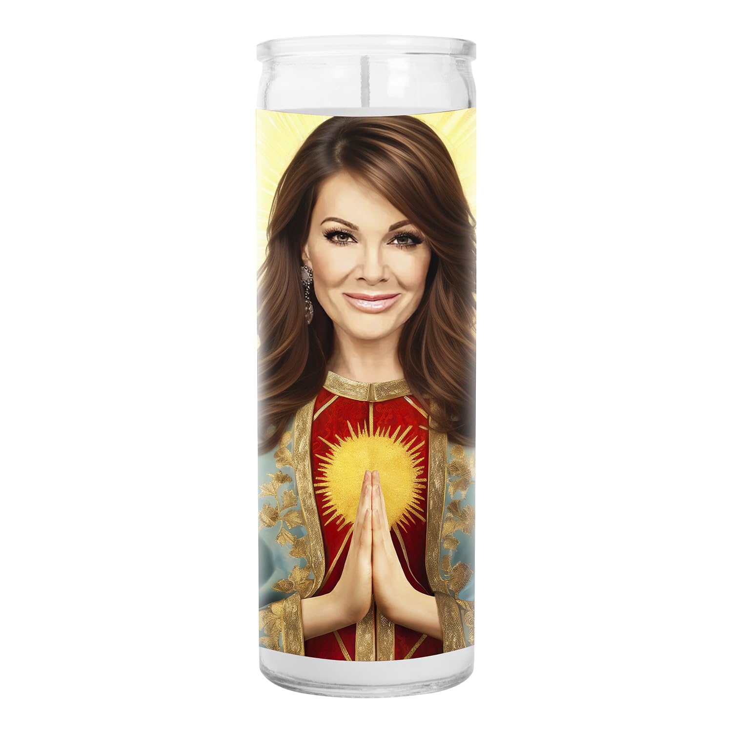 Lisa V Celebrity Candle - Saint Candle -Glass Votive Gift for Lisa Fans - Handmade in USA - Novelty Celebrity Gift