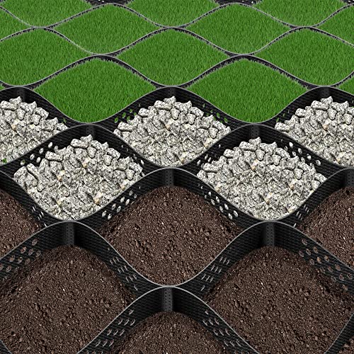 VIVOSUN 2’’ Depth Ground Grid, 9x17 ft, High-Density HDPE Geo Cell, 1885 lbs per sq ft Load, Foldable & Tensile, Easy Installation with Gloves, Perfect for Gardens, Driveways, Pathways, Slopes