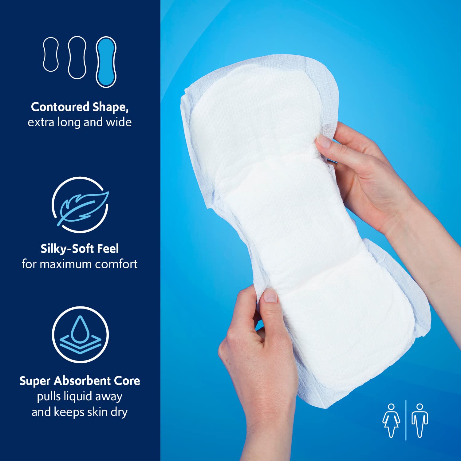 TotalDry Ultimate Boost Ups Overnight Incontinence Pads for Women & Men – FSA HSA Approved Adult Incontinence Pads for Disposable Garments – Contour-Shaped Bladder Control 140 Count