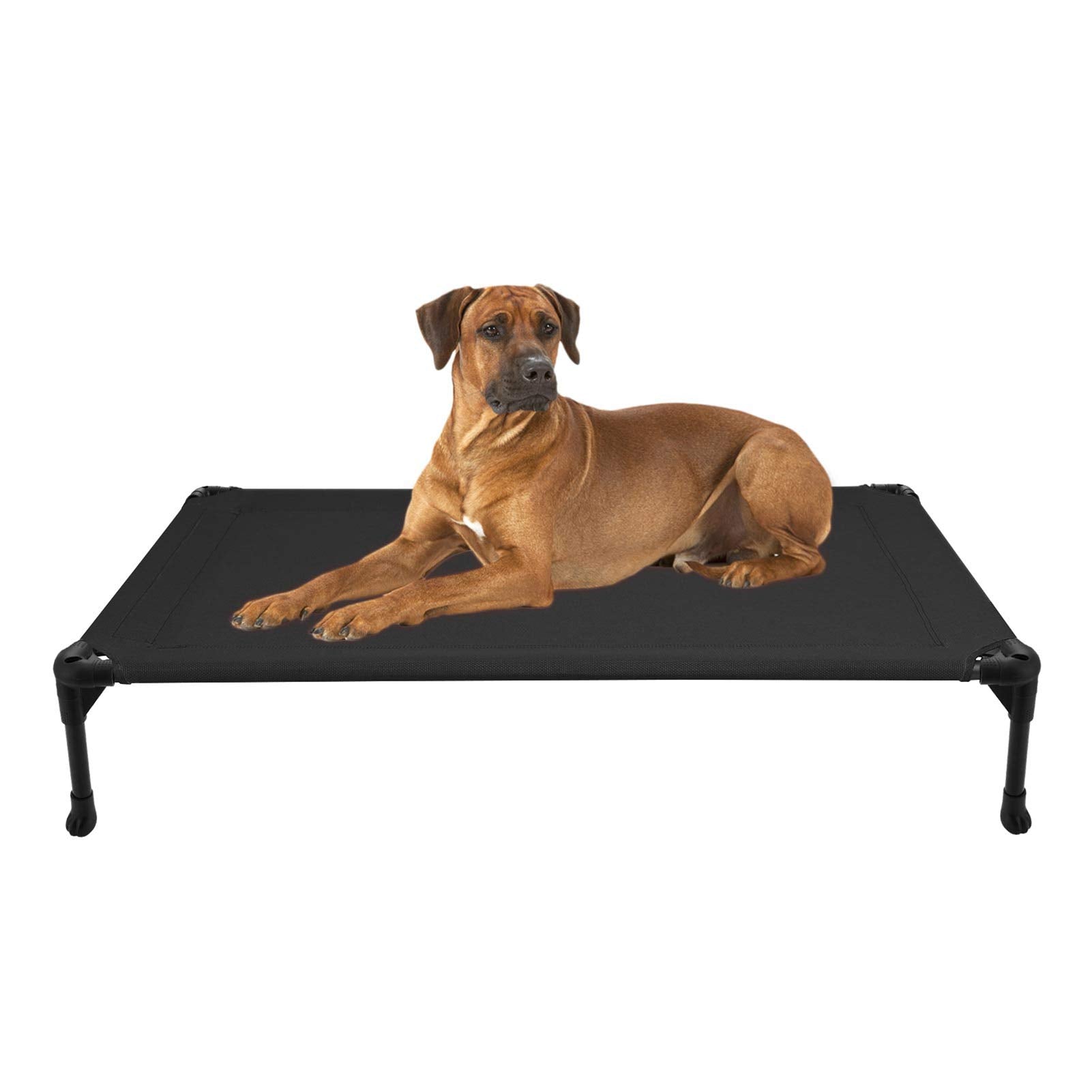 Veehoo Cooling Elevated Dog Bed, Portable Raised Pet Cot with Washable & Breathable Mesh, No-Slip Feet Durable Dog Cots Bed for Indoor & Outdoor Use, Large, CWC1803-L