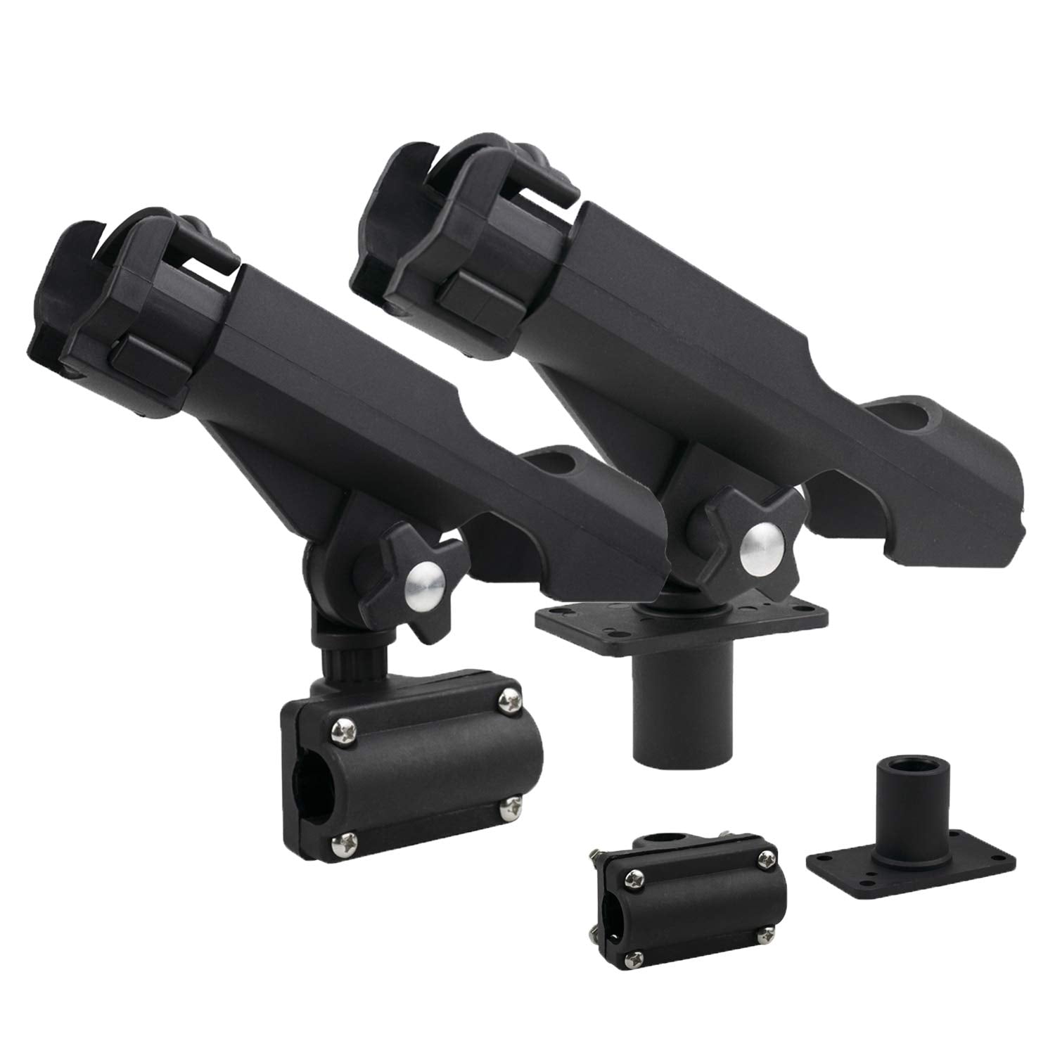 Bekith 2 Pack Fishing Rod Holder with Combo Mount, Adjustable Fishing Boat Rod Holder, Black Finish