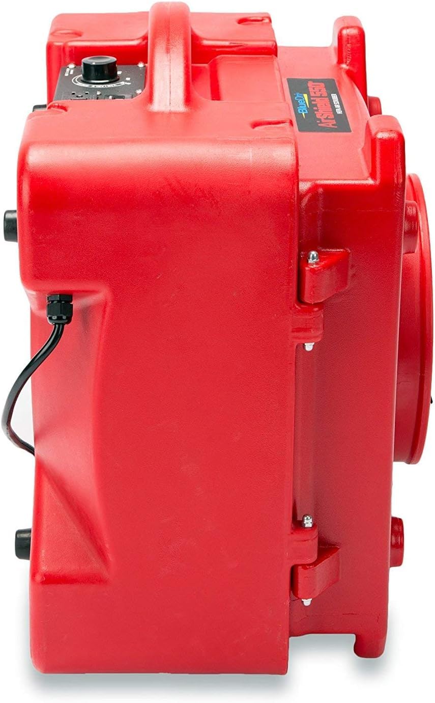 BlueDri BD-AS-550-RD Negative Machine Airbourne Cleaner HEPA Scrubber Water Damage Restoration Equipment Air Purifier, for Commercial Use, Red