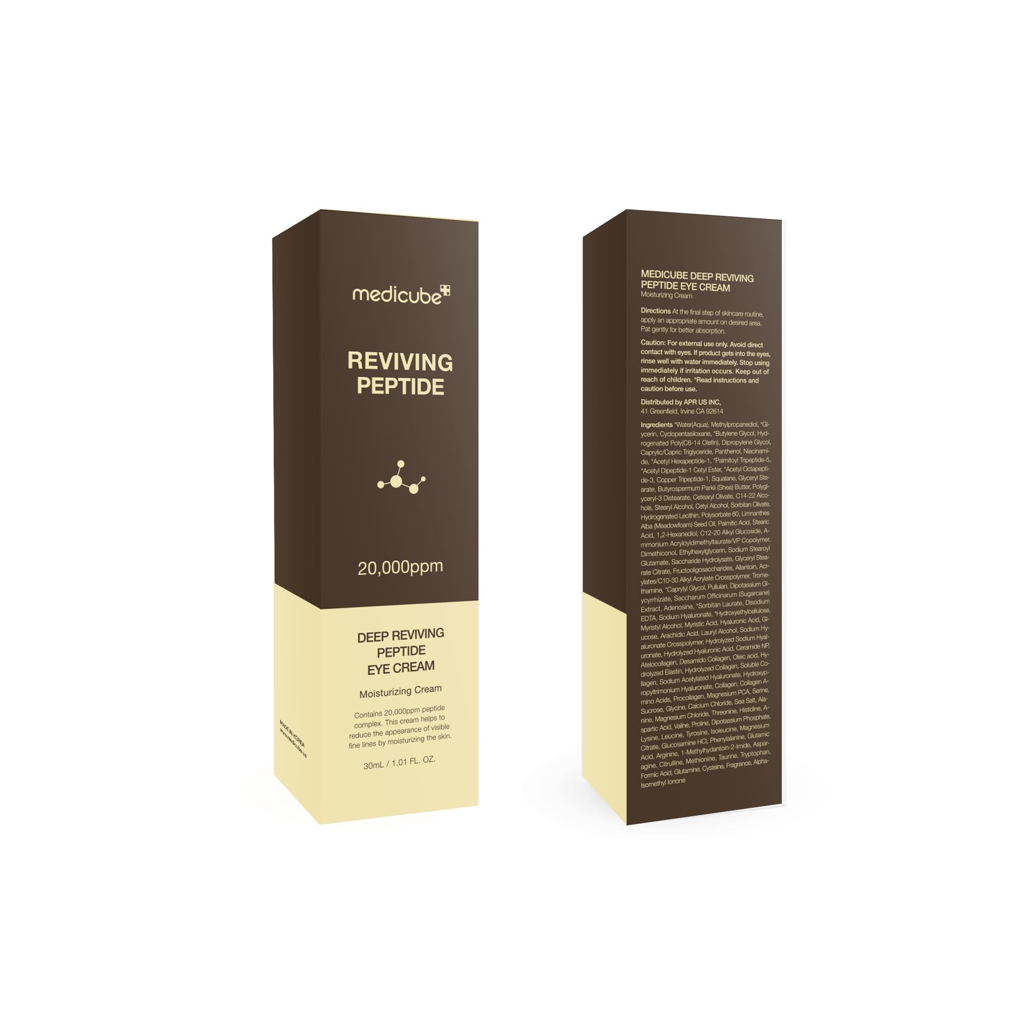medicube Deep Reviving Peptide Eye Serum 1.01 Fl. Oz., | Eye Treatment Serum with Quadruple Peptides, Niacinamide, and Squalane | Reduces Signs of Aging and Fine Lines