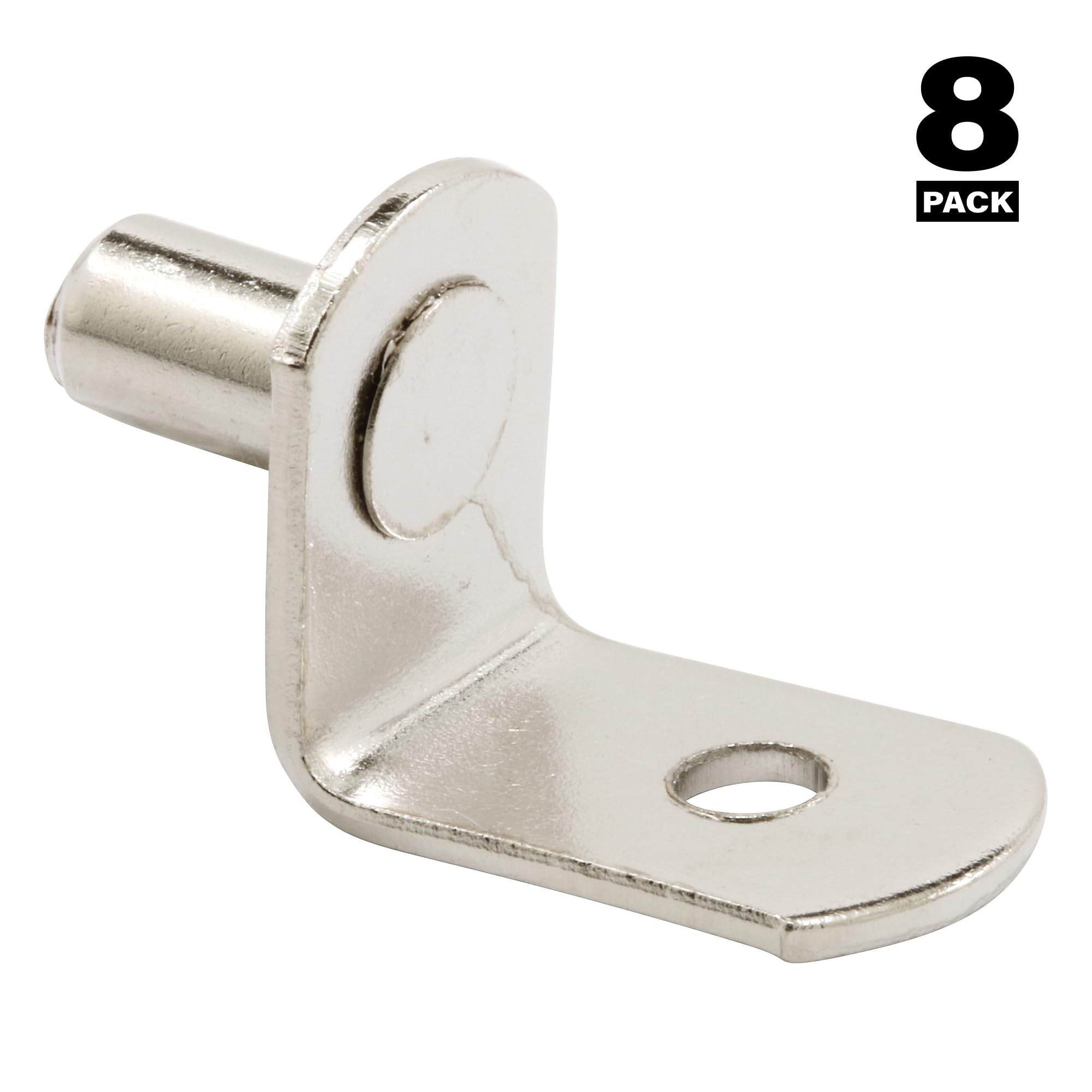 Prime-Line U 10169, Nickel Plated Shelf Support, 1/4 Inch - Pack of 8