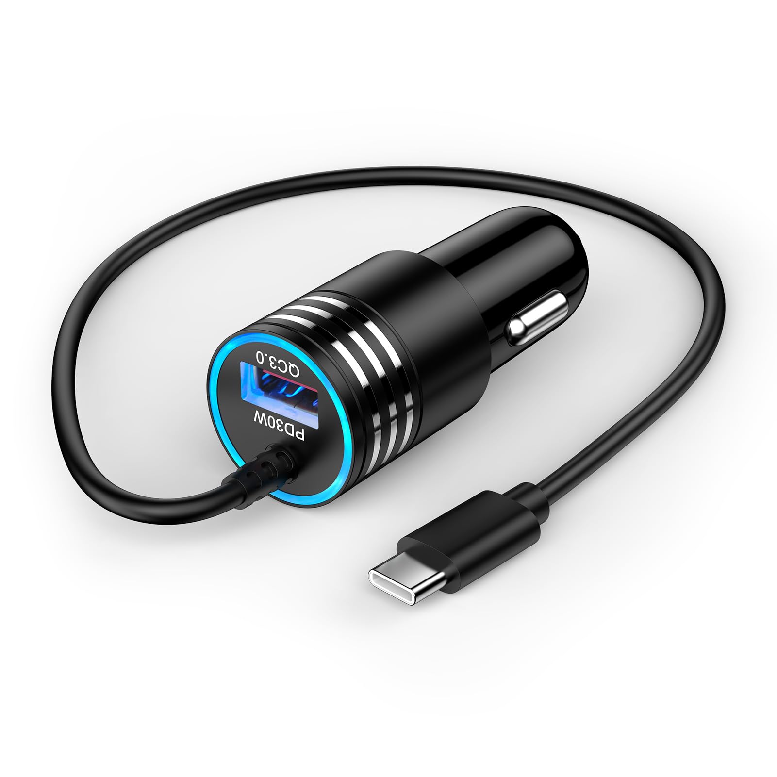 Samsung S24 Ultra Car Charger 48W USB C Cord Fast Charging for Galaxy S24 Plus A16 5G A15 A35 A55 A25 S23 FE S22 S21 A54 iPhone 16 Pro,Dual Port Car Plug Android Charger Phone Adapter 3FT USB-C Cable