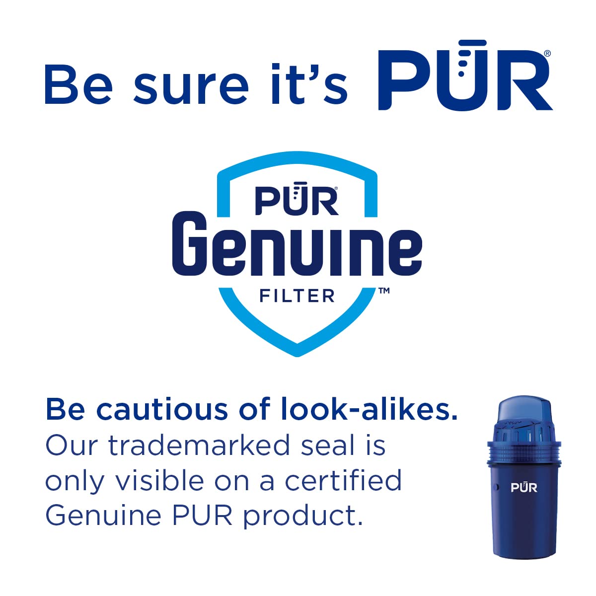 PUR Water Pitcher & Dispenser Replacement Filter 4-Pack, Genuine PUR Filter, 2-in-1 Powerful Filtration and Faster Filtration, 8-Month Value, Blue (PPF900Z4)