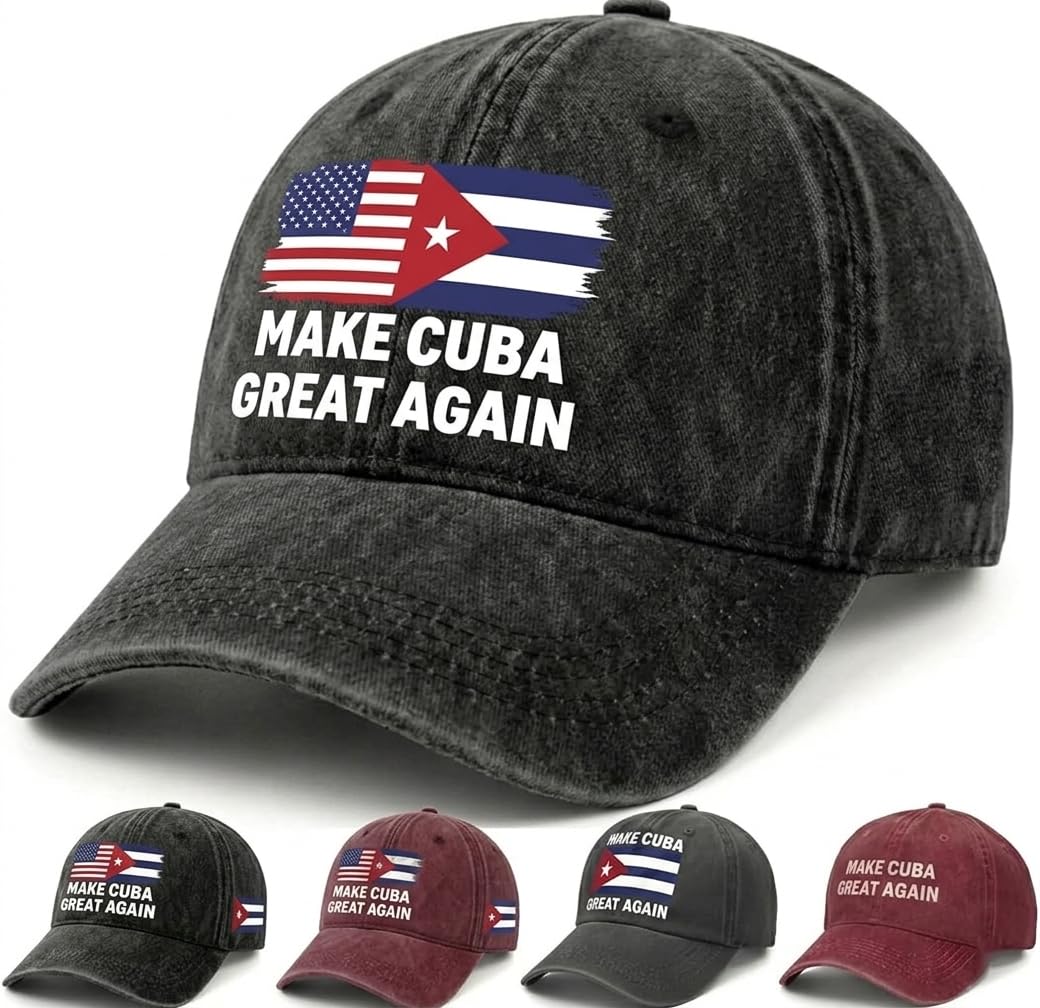 Make Cubas Great Again Hats for Men Aesthetic Washed Distressed Baseball Cap