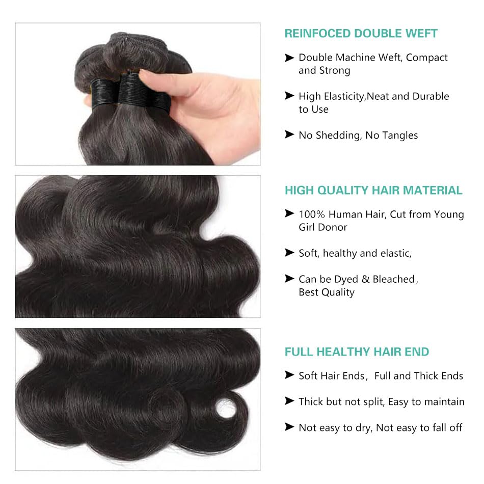 Ptgat Human Hair Bundles 12A Deep Wave Bundles 22 24 26 Inch 100% Unprocessed Brazilian Virgin Weave 3 Bundles Double Weft Deep Curly Human Hair Bundles Hair Extensions Full and Thick Natural Color