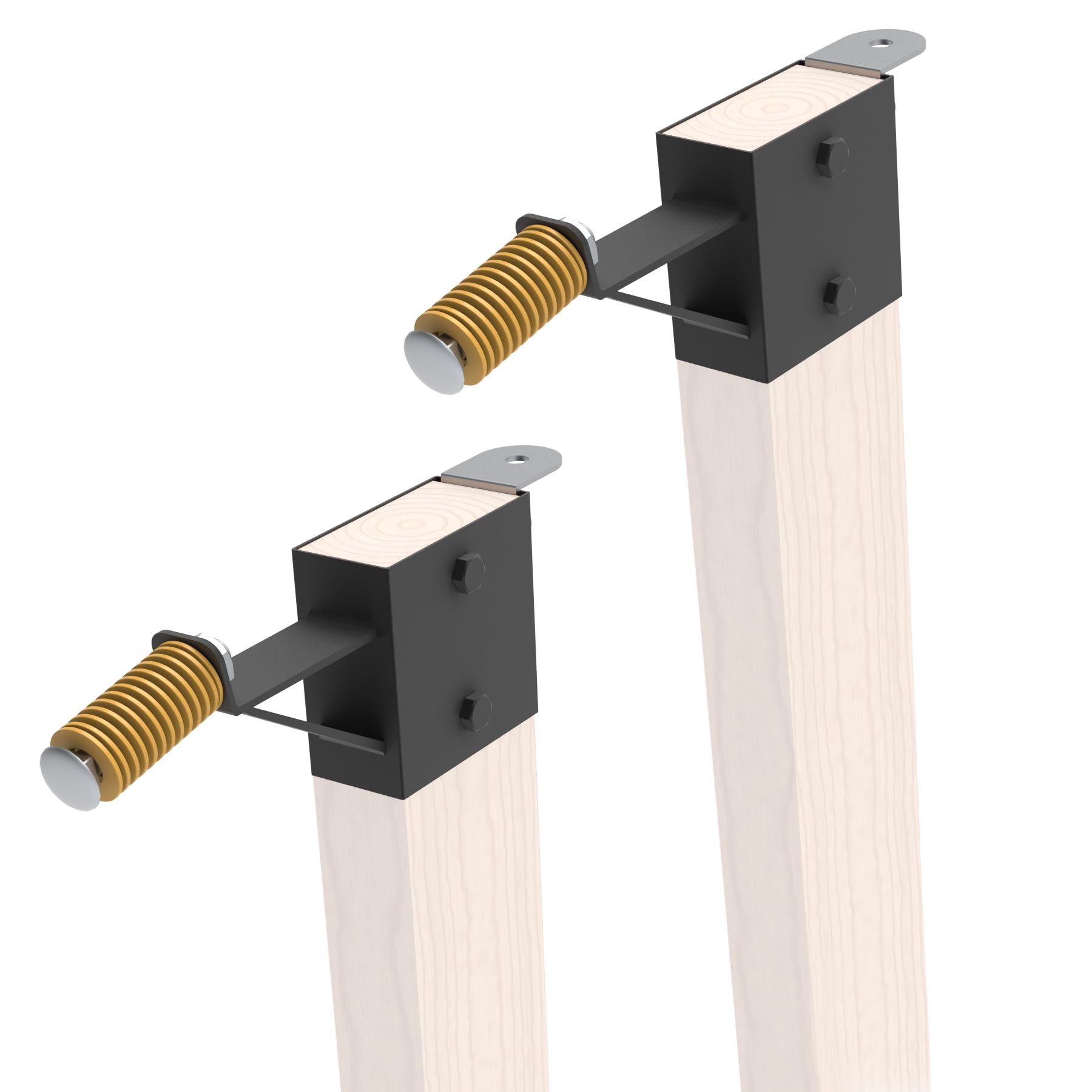 KNINE OUTDOORS 2x4 T Post Target Hanger, Shooting Target Stand Base, Adjustable Height Steel Post AR500 Steel Silhouette Gong Targets Conversion Adapter (2 Pack)