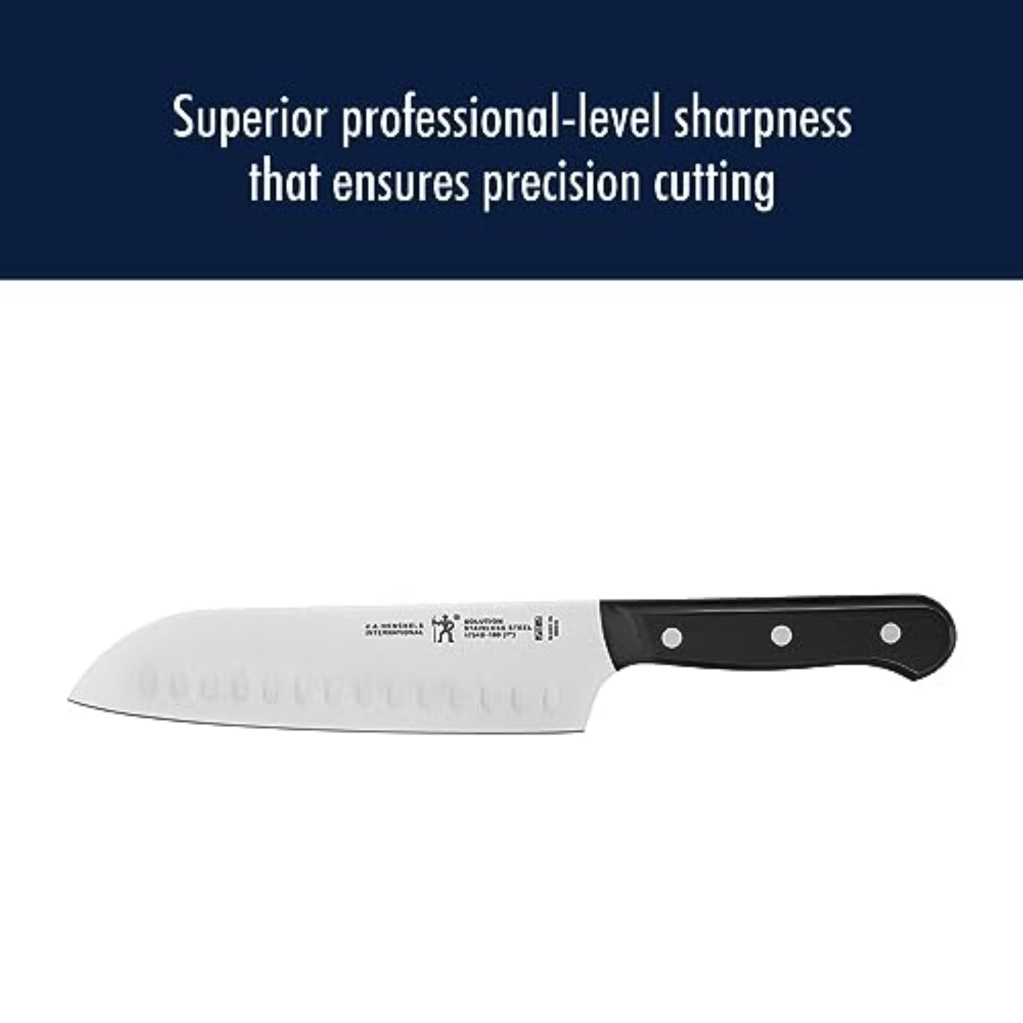 HENCKELS Solution Razor-Sharp 2-pc Knife Set, Santoku Knife 5 Inch, Santoku Knife 7 Inch, German Engineered Informed by 100+ Years of Mastery, Stainless Steel