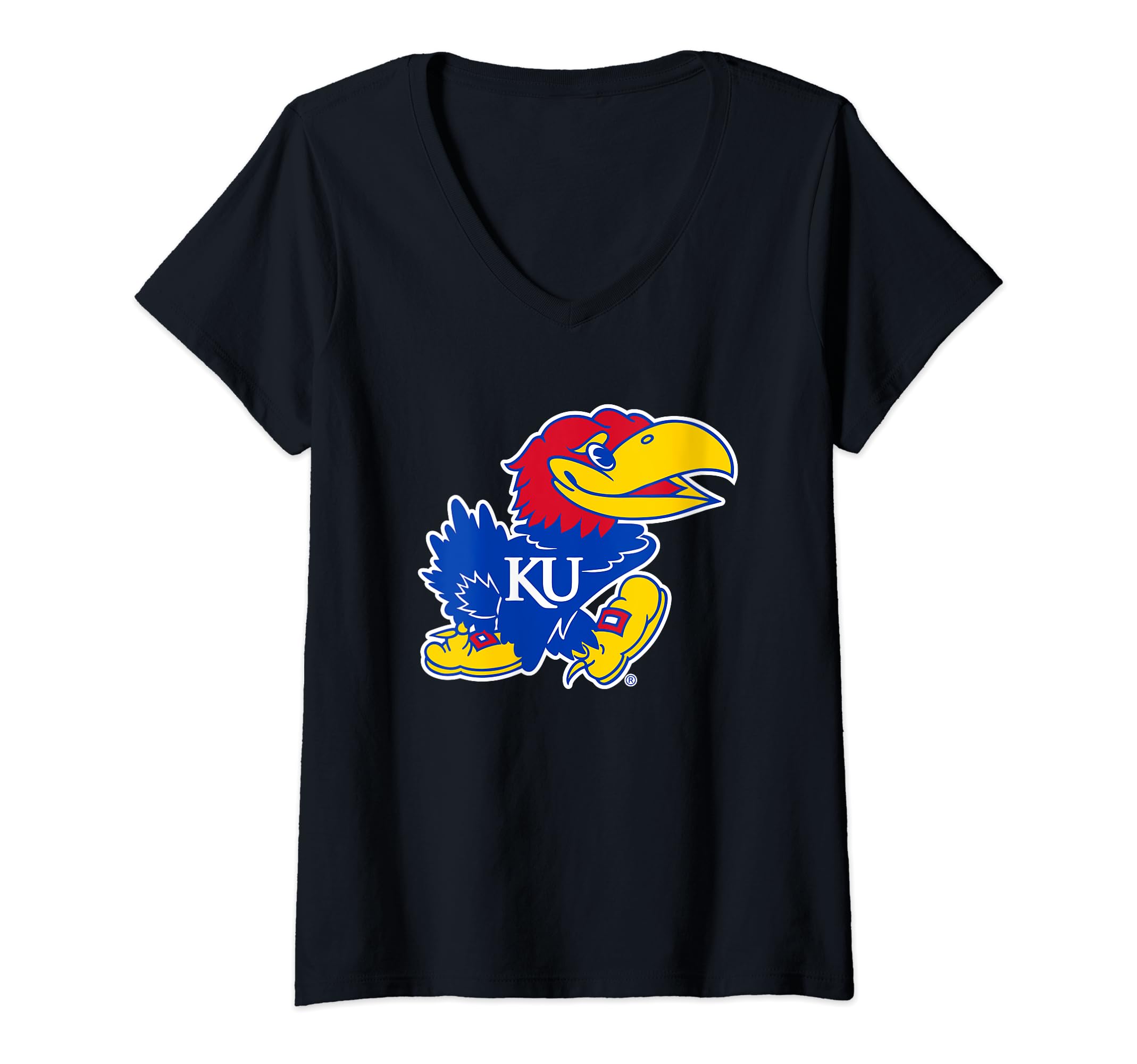 Womens Kansas Jayhawks Icon Officially Licensed V-Neck T-Shirt