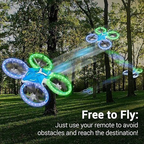 NXONE Drone with Altitude Hold, Headless Mode, 3D Flips, One Key Take Off/Landing, Kids Drone Toys Gifts, White Blue