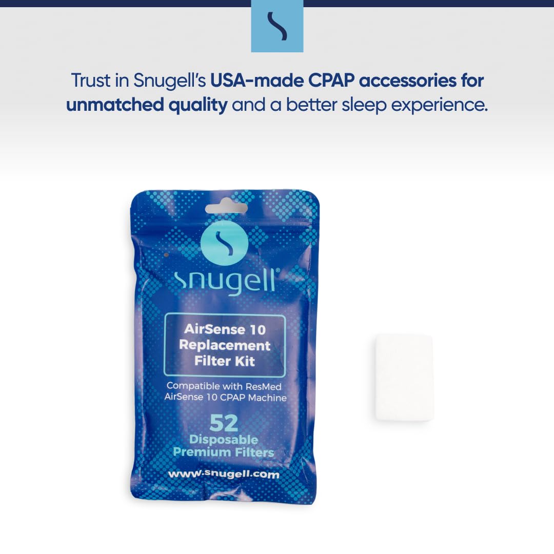 Disposable Replacement CPAP Filters by Snugell (6-Pack) - Compatible with Resmed Airsense 10, Aircurve 10-S9 Series - for Home and Travel Use