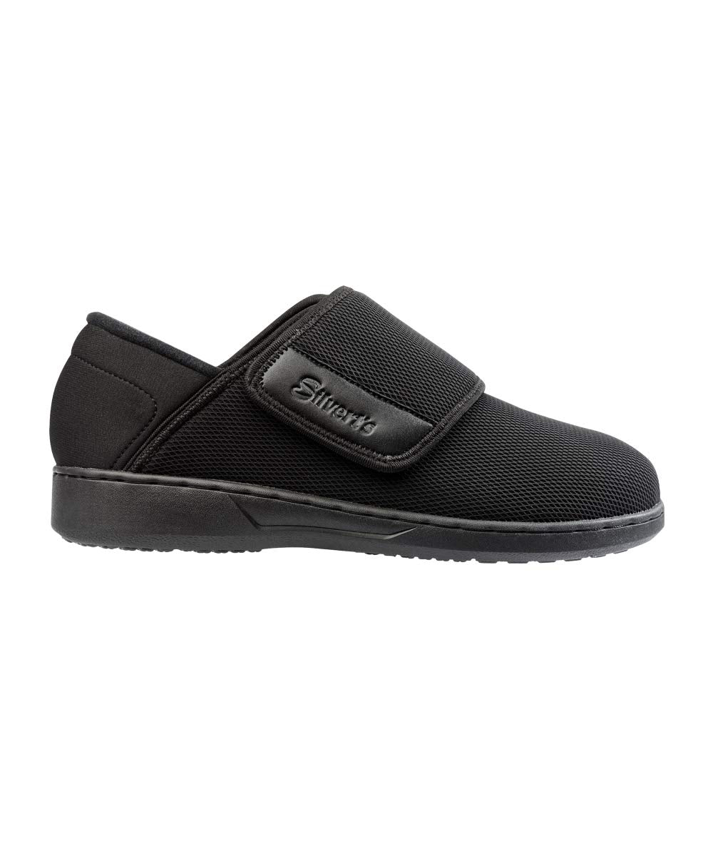 Silverts Disabled Elderly Needs Comfort Shoes for Men - Extra Wide Shoes for Swollen Feet - Black 10