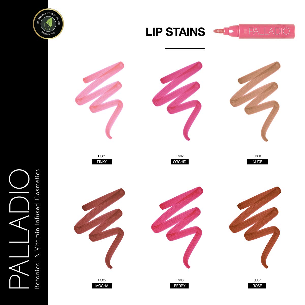 Palladio Lip Stain, Hydrating and Waterproof Formula, Matte Color Look, Longlasting All Day Wear Lip Color, Smudge Proof Natural Finish, Precise Chisel Tip Marker, Mocha Cream