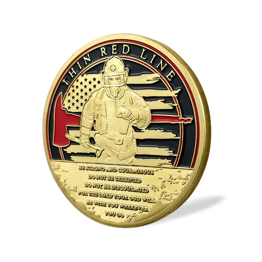 Firefighter Challenge Coin Thin Red Line Fire Rescue Fireman Coin