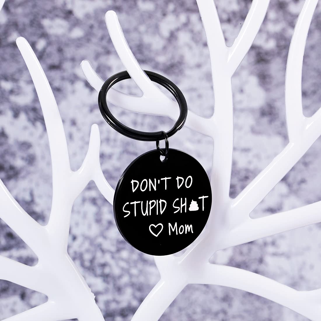 Don’t Do Stupi St Keychain Poop Funny Birthday Gifts for Son Daughter Teenagers from Mom Sarcasm Gift for Teens Boy Girl Graduation Valentine Christmas Humor Gag Gift Mother to Kids Black