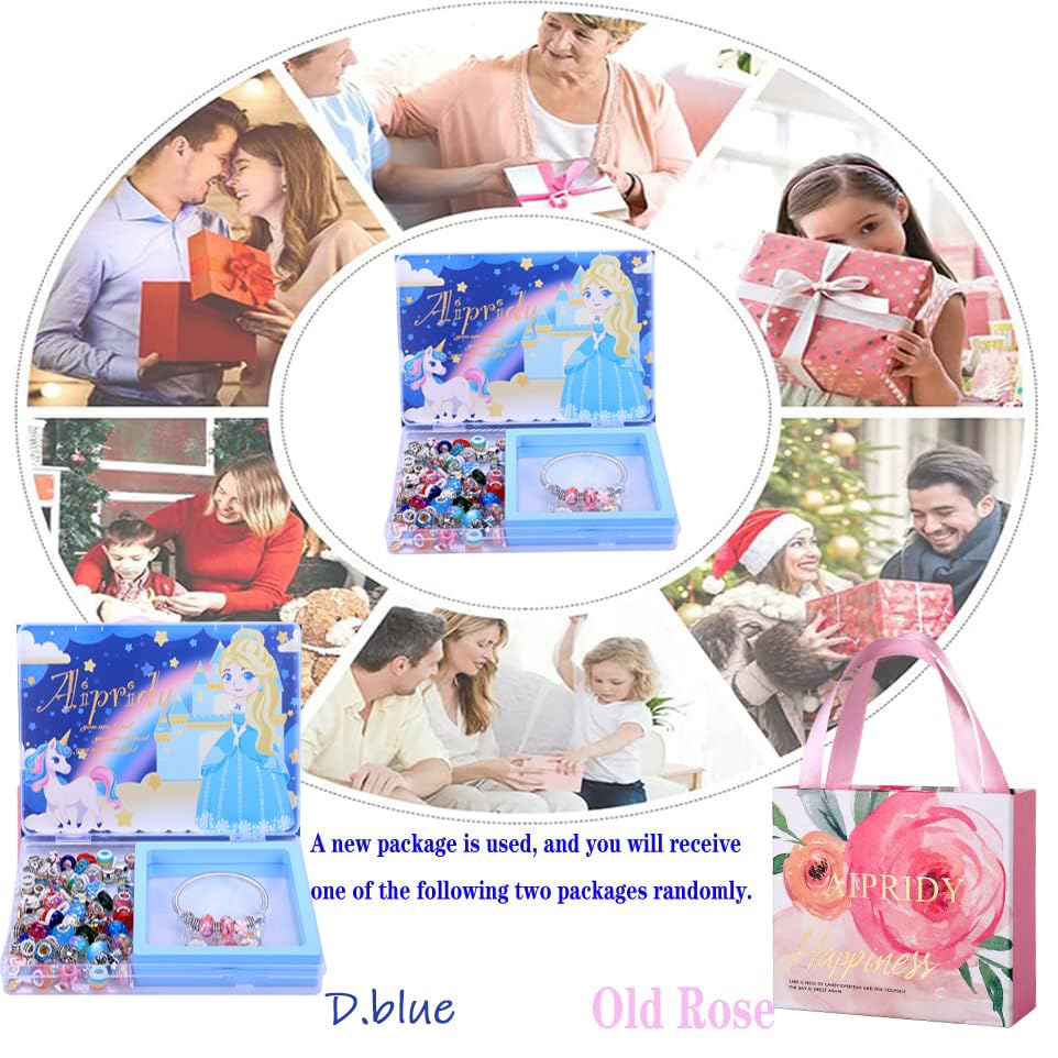 AIPRIDY Charm Bracelet Making Kit,Unicorn Mermaid Crafts Gifts Set Can Inspires Imagination and Creativity,Jewelry Making Kit Perfect Gifts for Girls 5-12 Years Old (104 Pieces)