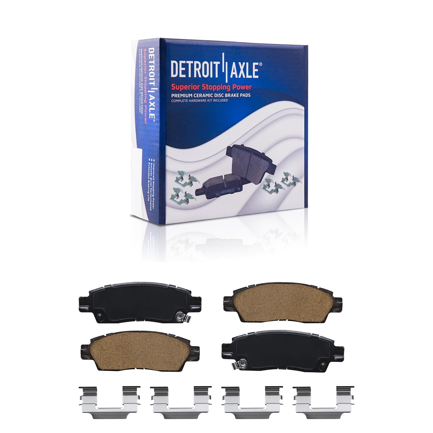 Detroit Axle - Rear Brake Kit for 08-17 Buick Enclave Chevy Traverse 07-16 GMC Acadia Outlook Disc Brake Rotors 2008 2009 2010 2011 2012 2013 2014 2015 2016 Ceramic Brakes Pads Replacement