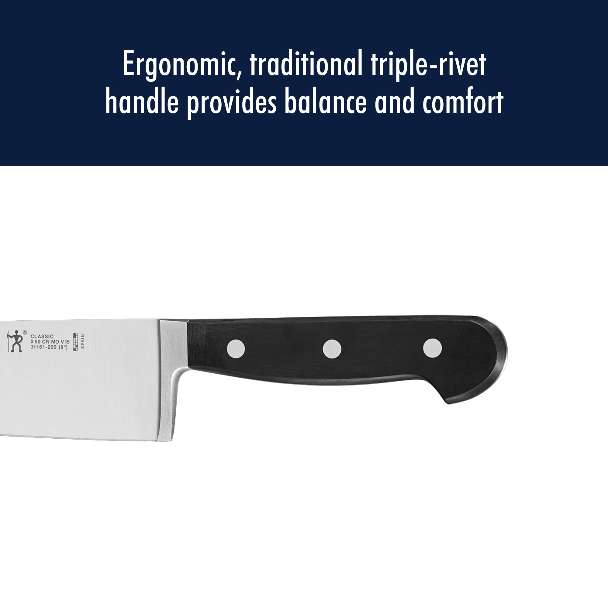 HENCKELS Classic Razor-Sharp 8-inch Slicing Knife, German Engineered Informed by 100+ Years of Mastery, Stainless Steel