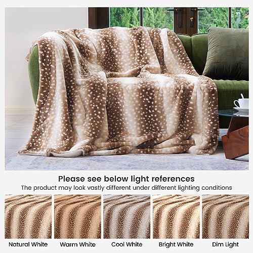 Cozy Bliss Luxury Faux Fur Throw Blanket Leopard Print, Non Shedding Double Sided Sherpa Blankets Super Soft Fluffy Thick Warm Throws Home Decor for Couch Bed Sofa Women