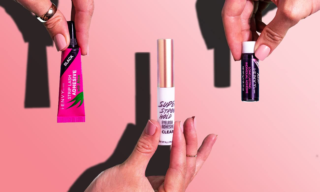 i-ENVY By KISS Super Strong Hold Eyelash Adhesive, Brush on, Waterproof Long-Lasting Strip Lash Glue, Natural-Looking Allergy & Latex Free with Brush Applicator (Clear)