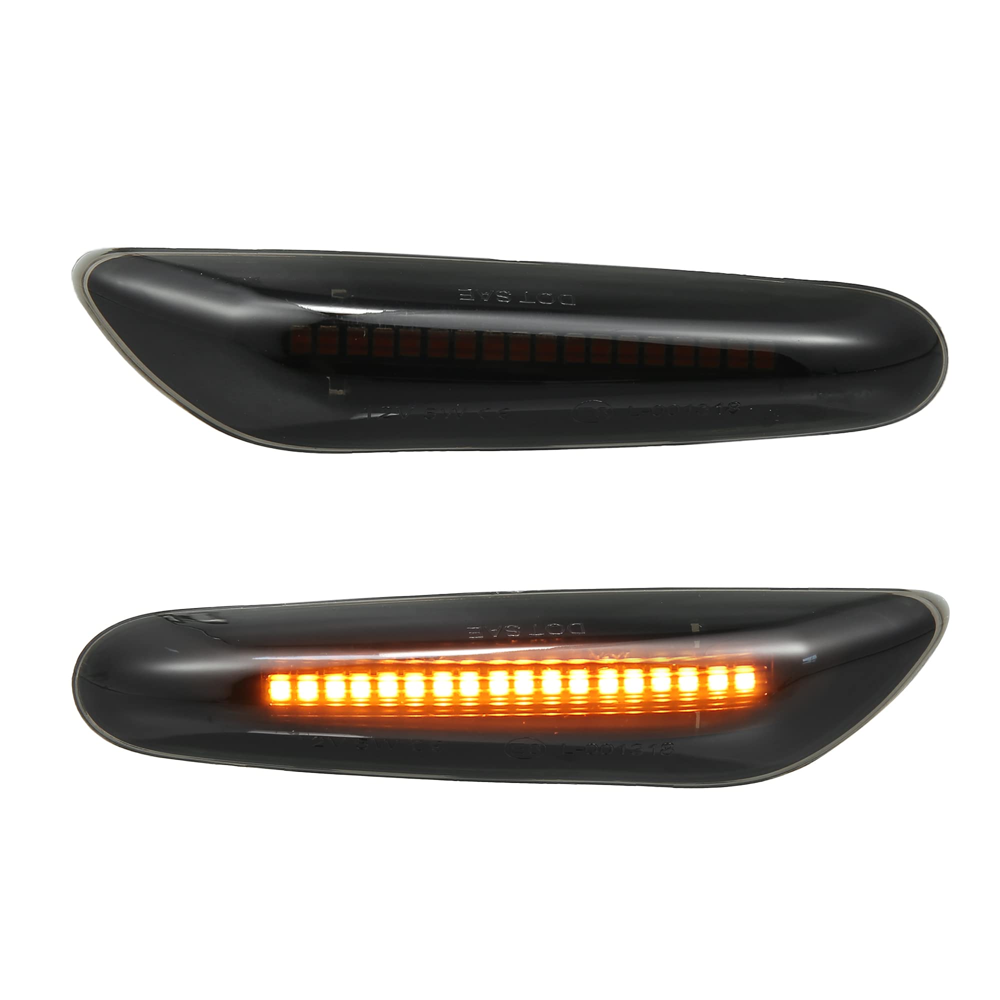 X AUTOHAUX Full LED Side Turn Signals for BMW 1 3 5 Series E36 E46 E60 E87 E90 E92 X1 X3 63133418447 63133418448 Fender Side Marker Amber Light Assemblies Front Flowing LED Lamps Lights 2pcs