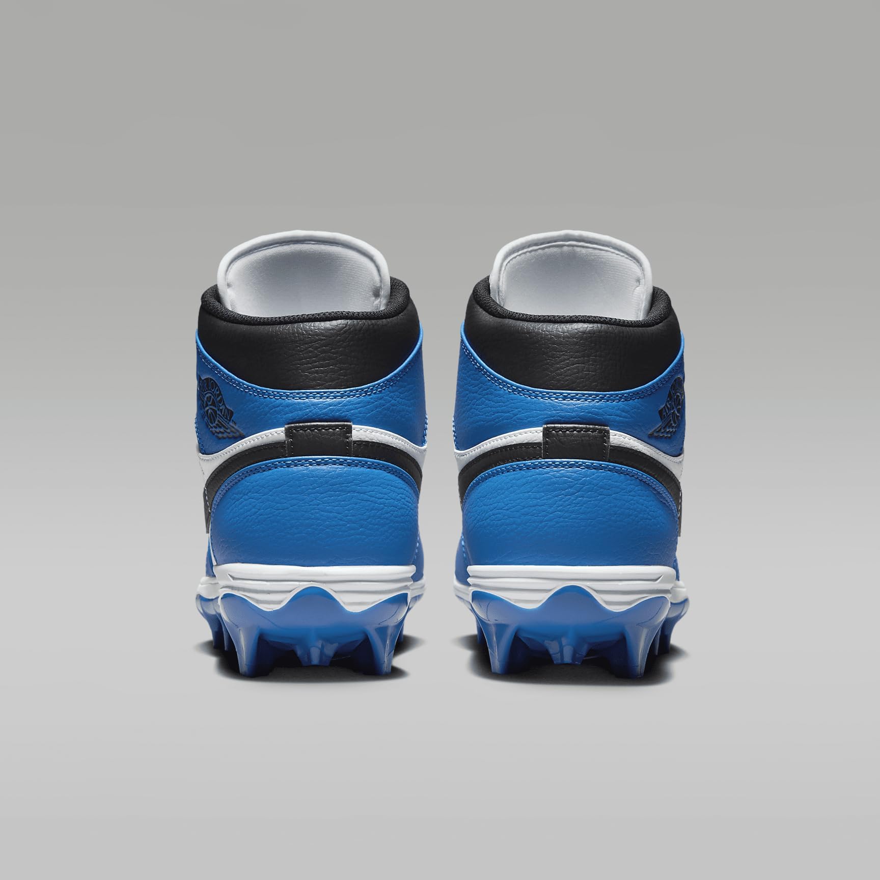 NIKE Jordan 1 Mid TD Men's Football Cleat (FJ6805-104, White/Royal/Black) Size 10.5