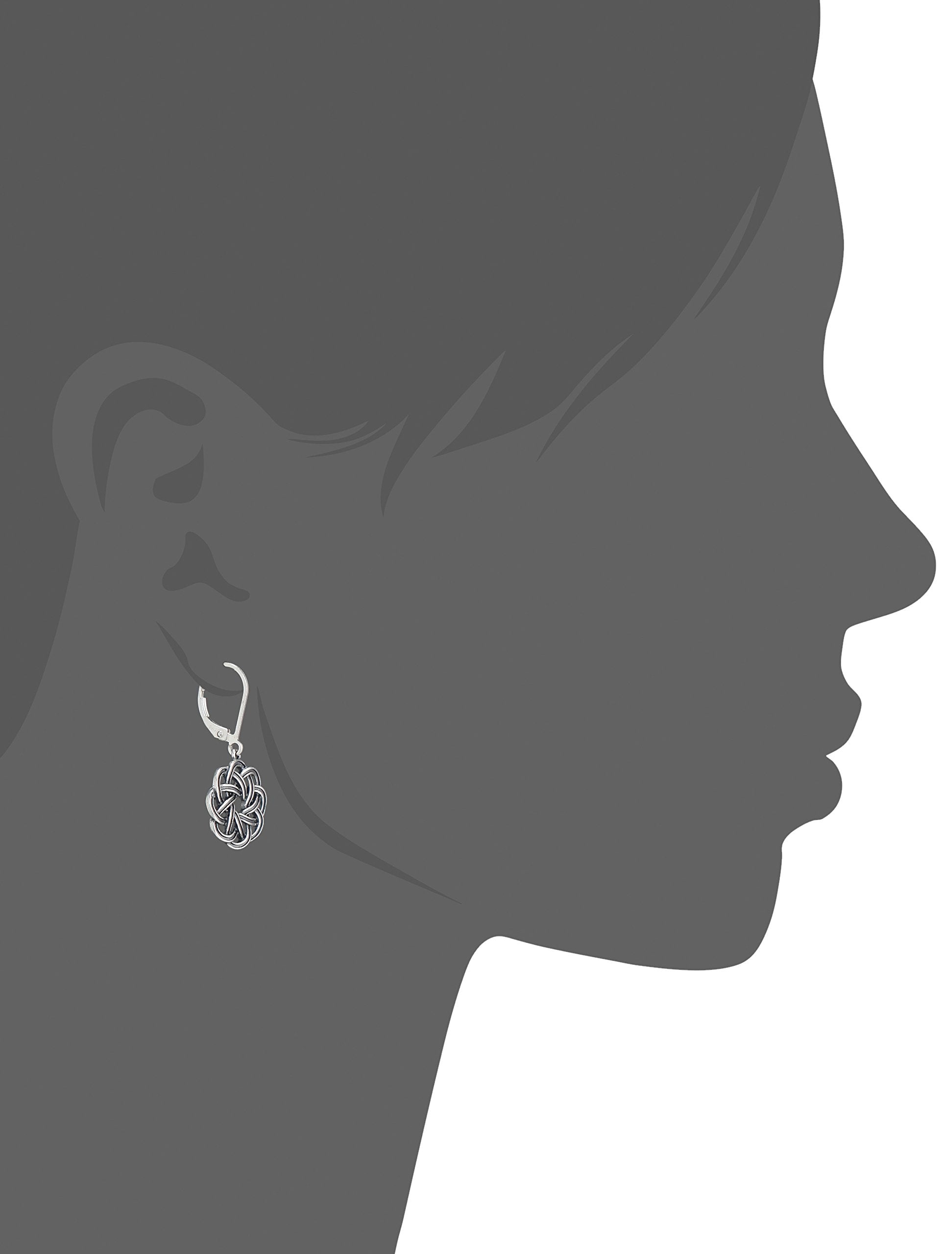 Amazon Essentials Sterling Silver Oxidized Celtic Knot Leverback Dangle Earrings (previously Amazon Collection)