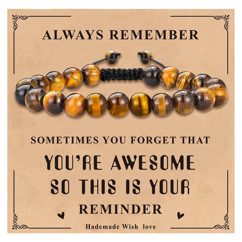 Simashts Natural Lava Stone Bracelet for Men Boyfriend Husband Dad Thanksgiving Gift Christmas Gift for Him Grandpa Uncle