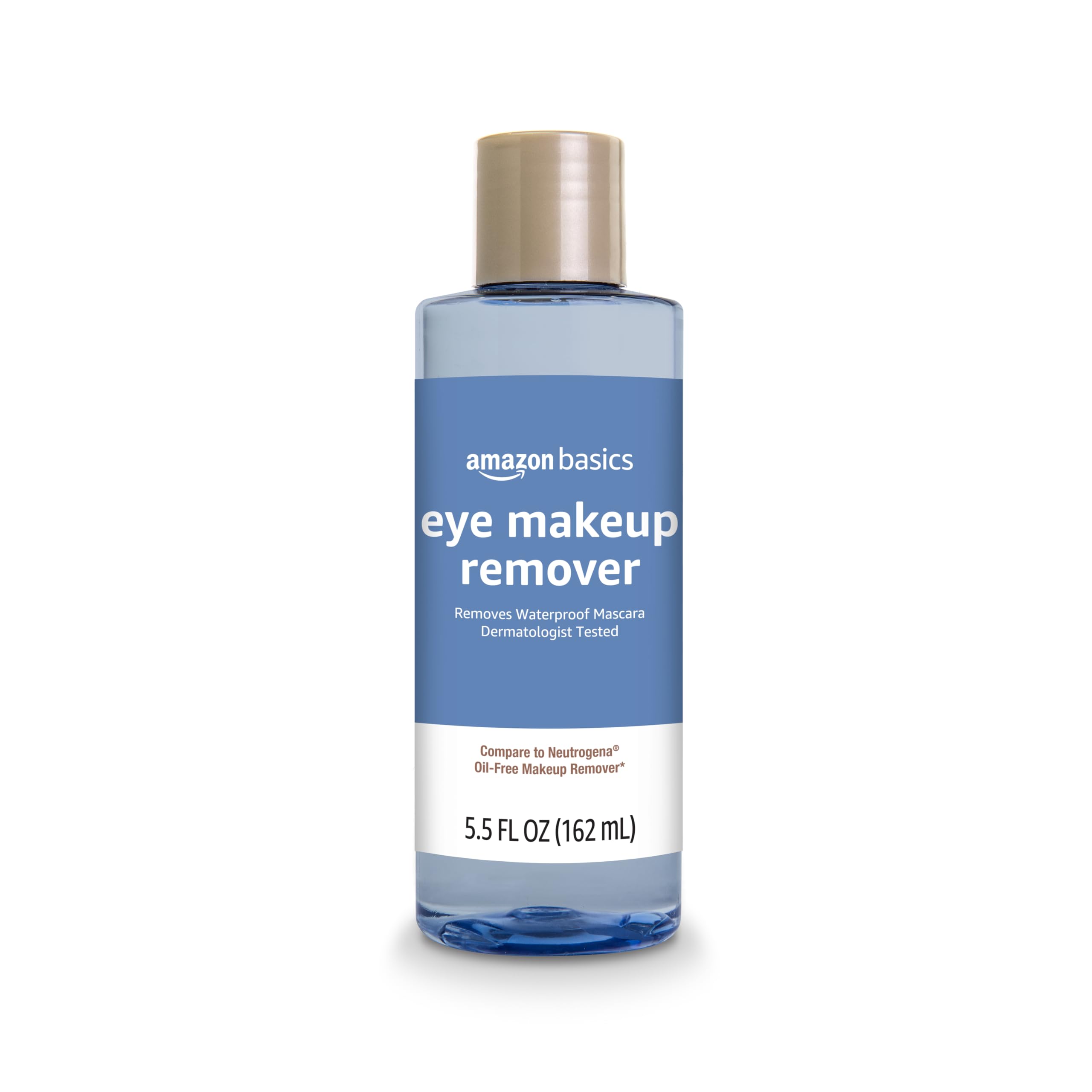 Amazon Basics Eye Makeup Remover, Removes Waterproof Mascara, Dermatologist Tested, Fragrance Free, 5.5 Fl Oz (Pack of 1)