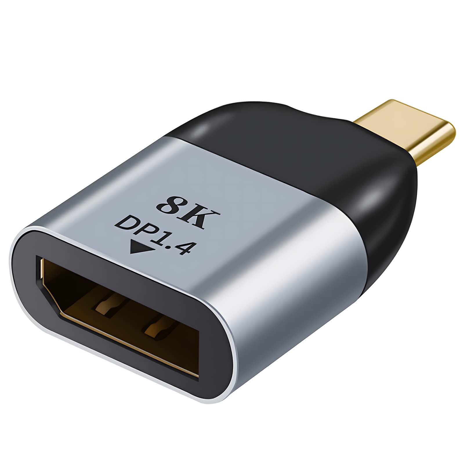 Wansurs USB C to DP 1.4 DisplayPort 8K@60Hz, USB Type C to DisplayPort Converter Compatible with MacBook, iPad Pro and Android Phone/Pad (DP1.4)